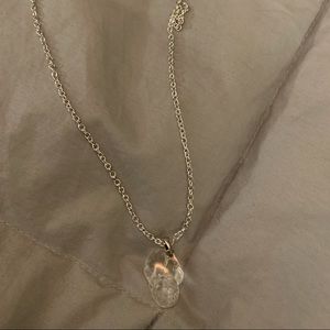 Clear Quartz Crystal Skull Necklace